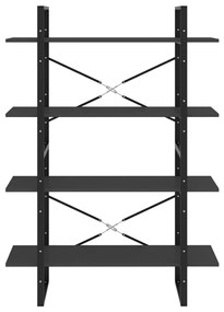 vidaXL Βιβλιοθήκη με 4 Ράφια Γκρι 100 x 30 x 140 εκ. από Επεξ. Ξύλο
