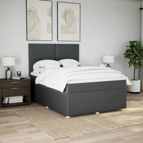 ΚΡΕΒΑΤΙ BOXSPRING ΜΕ ΣΤΡΩΜΑ ΣΚΟΥΡΟ ΓΚΡΙ 140X200 ΕΚ ΥΦΑΣΜΑΤΙΝΟ 3294373