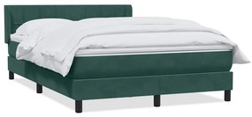 vidaXL Κρεβάτι Boxspring με Στρώμα Σκούρο Πράσινο 140x210εκ. Βελούδινο