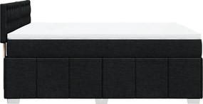 vidaXL Κρεβάτι Boxspring με Στρώμα Μαύρο 160x200 εκ. Υφασμάτινο