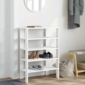 Ράφι παπουτσιών Λευκό 61x32x87,5 cm Κατασκευασμένο ξύλο - Λευκό