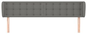 vidaXL Κεφαλάρι με Πτερύγια Σκούρο Γκρι 203 x 23 x 78/88εκ. Υφασμάτινο