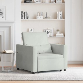 vidaXL 3-σε-1 Καναπές Κρεβάτι Convertible Ανοιχτό Γκρι Βελούδο