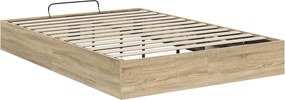 vidaXL Κρεβάτι Οθωμανικού Τύπου Δρύς Sonoma 193 x 140 x 25 εκ