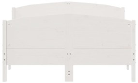 vidaXL Πλαίσιο Κρεβατιού με Κεφαλάρι Λευκό 140 x 190 εκ. Μασίφ Πεύκο