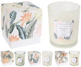Αρωματικό Κερί CC5073580 Σε γυάλινο δοχείο 9.5 x 10.5 cm, σε 3 επιλογές σχεδίου και αρώματος, white/cocomint, khaki/frangipani, green/pineapple.
