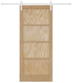 vidaXL Συρόμενη Πόρτα Φυσικό και λευκό 86 x 198.5 cm