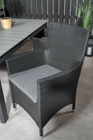 Σετ Τραπέζι και καρέκλες Dallas 2336, Polyξύλο, Πλαστικό ψάθινο, Μαξιλάρι καθίσματος: Ναι | Epipla1.gr