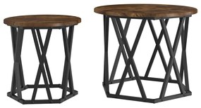vidaXL Τραπεζάκι Πλευράς 2 pcs Καπνιστή δρυς 50 x 50 x 40 cm