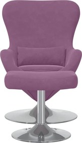 vidaXL Αυγό Καρέκλα με Σκαμνί Μοβ Βελούδο