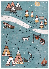 Παιδικό Χαλί (160x230) Polcarpet Carousel Dream 9136 Blue Indian