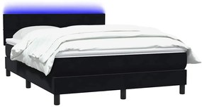 Κρεβάτι Boxspring με Στρώμα Μαύρο 1140x210 εκ. Βελούδινο - Μαύρο