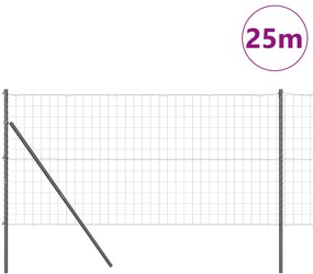 vidaXL Ευρωπαϊκή Περίφραξη με 13 Πόλους 1x25 μ Γαλβανισμένος Χάλυβας Γκρι