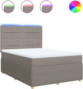 vidaXL Κρεβάτι Boxspring με Στρώμα Taupe 140x200 εκ. Υφασμάτινο
