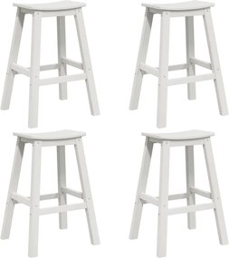 vidaXL Σετ Μπαρ Κήπου 4 pcs Λευκό HDPE