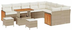 vidaXL Σετ Καναπέ Κήπου 12 pcs μπεζ και κρεμ 90 x 55 x 71 cm