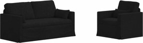 vidaXL Σετ Καναπέ 2 pcs Μαύρο 158 x 78 x 80 εκ ύφασμα