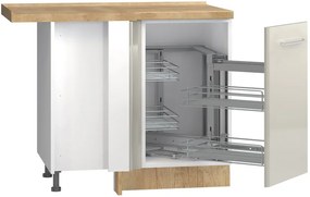 Επιδαπέδιο γωνιακό ντουλάπι Modena R-UG-1KMC-Λευκό - Γκρι ανοιχτό-Δεξιά - 109.00Χ64.00Χ88.00cm