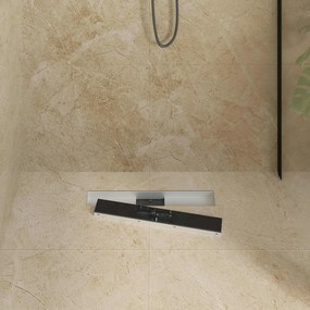 vidaXL Εκροή ντους με γυάλινη επικάλυψη Μαύρο 50 cm