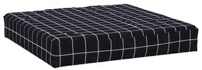 vidaXL Μαξιλάρι Παλέτας Μαύρο Καρό 60 x 60 x 8 εκ. Ύφασμα Oxford