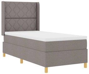 vidaXL Κρεβάτι με ελατήρια με στρώμα Taupe 100 x 200 cm ύφασμα