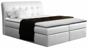 Κρεβάτι continental Baltimore 110, Continental, Διπλό, Άσπρο, 160x200, Οικολογικό δέρμα, Τάβλες για Κρεβάτι, 160x217x123cm, 162 kg, Στρώμα: Ναι