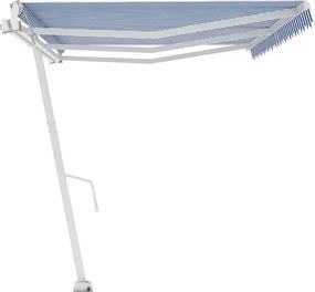 vidaXL Τέντα Αυτόματη Ανεξάρτητη Μπλε/Λευκό 600 x 300 εκ.
