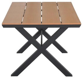 Τραπέζι FL6510 Fylliana Αλουμινίου Polywood Γκρί 150x90x75 εκ. 150x90x75 εκ.