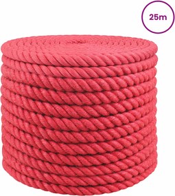 vidaXL Σχοινί Από Τζute 16 mm Κόκκινο 100% Τζούτα Tossa