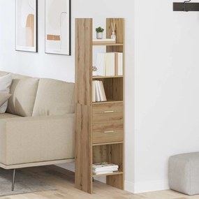 vidaXL Βιβλιοθήκη artisan δρυς 40 x 35 x 180 εκ. Επεξεργασμένο ξύλο