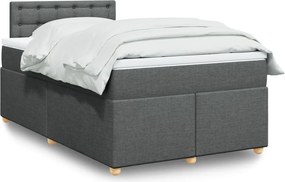 vidaXL Κρεβάτι Boxspring με Στρώμα Σκούρο Γκρι 120x200 εκ. Υφασμάτινο