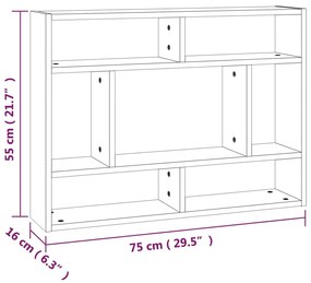 vidaXL Ραφιέρα Τοίχου Γκρι Sonoma 75 x 16 x 55 εκ. Επεξεργασμένο Ξύλο