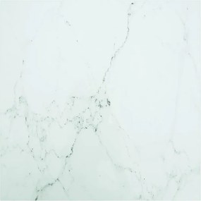 vidaXL Επιφάνεια Τραπεζιού Λευκή 80x80εκ 6 χιλ Ψημ. Γυαλί Μαρμ. Σχέδιο