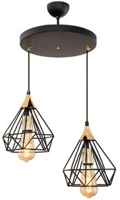 Φωτιστικό Οροφής Ademir 0124543 0124543 30x30x69cm 2xE27 60W Black-Gold Megapap Metal