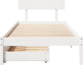 vidaXL Σκελετός Κρεβ. Χωρίς Στρώμα Λευκό 90x200 εκ Μασίφ Πεύκο