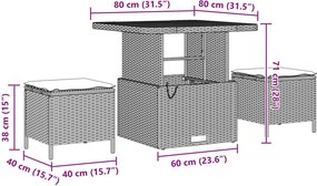 vidaXL Σετ Καναπέ Κήπου με αποθήκευση 11 pcs Μαύρο Πολυ ράταν