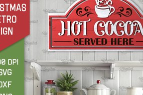 Σετ των 2 Intra απο ξύλο plywood 3mm-4mm πάχος Σχέδιο κοπής με λέιζερ Χριστουγεννιάτικο ρετρό σημάδι Δίασταση 15x15 cm INTRAFABR-105197258