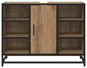 vidaXL Ντουλάπα Νιπτήρα Mπάνιου με ράφι artisan δρυς 80 x 33 x 60 εκ