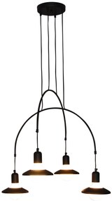 Φωτιστικό Οροφής  HL-3528-4 EVERDINA BLACK PENDANT - 77-3825 - 51W - 100W - 77-3825