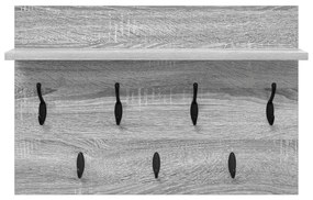 vidaXL Τοίχου Κρεμάστρα Γκρι sonoma 60 x 40 x 12 cm Επεξεργασμένο ξύλο