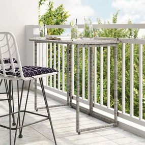 Πτυσσόμενο τραπέζι κήπου γκρι 90x51x75 cm Poly Rattan - Γκρι