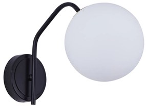 Φωτιστικό Τοίχου - Απλίκα SE21-BL-25 FLAKE BLACK WALL LAMP OPAL GLASS - 21W - 50W - 77-8289