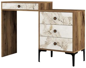 Τουαλέτα Lizbon 845HCT2303 124x40x84,7cm Marble Effect White-Walnut