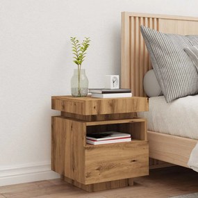 Κομοδίνο με φώτα LED Artisan Oak 40x39x48,5 cm 857660