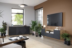 Μπουφές Soho Ανθρακί + Rivier Stone 167x71x43cm - BOG4589