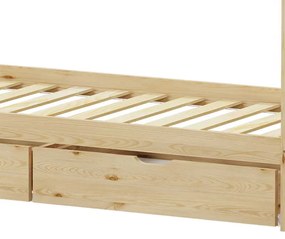 Παιδικό κρεβάτι Mellin τ.Montessori με 2 συρτάρια pakoworld ξύλο πεύκου σε φυσική απόχρωση 90x190εκ
