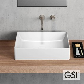 GSI KUBE-X 9429-300 Λευκός Πορσελάνινος Νιπτήρας Μπάνιου Επιτραπέζιος 50 x 37εκ