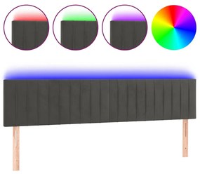 Κεφαλάρι Κρεβατιού LED Σκούρο Γκρι 160x5x78/88 εκ. Βελούδινο 3121905
