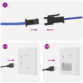 vidaXL Λωρίδα LED 2 pcs Μαύρο και Διαφανές 4000 χιλ