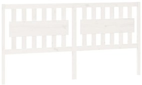vidaXL Κεφαλάρι Κρεβατιού Λευκό 185,5x4x100 εκ. Μασίφ Ξύλο Πεύκου